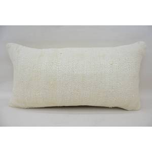 <b>Beige</b> Wool Kantha Patchwork Pillow 12x24 Inch Floral Vintage Toile Pattern Cushion Woven Embroidered Decorative <b>Throw</b> Pillow - Product Image 1
