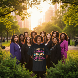 Rewrite History One Bold Woman At A Time - Camiseta para mujer, moda feminista, manga corta, cuello redondo, estampado digital - Product Image 3