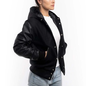 Retailer OEM ODM Service Long Sleeve Women Varsity Jacket Ladies Cropped Baseball Uniform New Varsity Jackets for Winter - Product Image 4