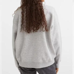 Sudadera en blanco con logotipo personalizado térmico de manga larga de algodón de alta calidad para mujer 2025 - Product Image 2