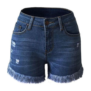 Shorts en jean bleu clair tendance été de haute qualité, nouveau design, mode décontractée, imprimé, coupe droite, écologique, respirant, taille haute - Product Image 1