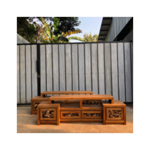 ตู้วางทีวีไม้สักโบราณ ตู้โชว์สไตล์เรโทร ตู้เก็บของห้องนั่งเล่น - Product Image 4