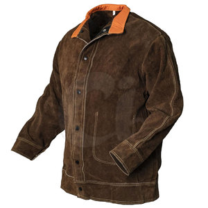 Léger coupe ample col montant veste de soudage de printemps couleur unie respirant imperméable cuir FR coton hommes de haute qualité - Product Image 1