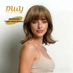 Yara-DWY 12-Inch MiraScalp <b>Wig</b> Short Wavy Pink Blonde Glueless Synthetic with Light Brown Lace - Product Image 4