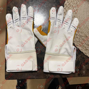 Nouveaux gants de frappe de baseball de softball professionnels en cuir jaune et blanc personnalisés pour les joueurs - Product Image 5