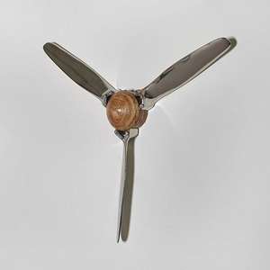 Hélice Decorativa de Aluminio con Acabado Niquelado, 3 Aspas, Modelo de Hélice de Avión, Centro de Madera, Artículos de Decoración para Sala de Estar - Product Image 2