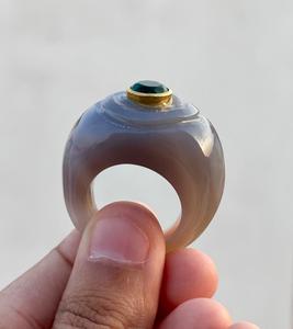 Natural Agate Gemstone Hand Carved Statement <b>Ring</b> Emerald <b>Crystal</b> <b>Ring</b> Gemstone Jewelry Agate Jewelry Silver <b>Ring</b> - Product Image 2