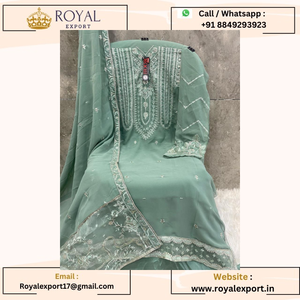 Lanzamiento de una Hermosa Colección de Trajes Indios y Pakistaníes de Falsa Georgette Santoon, Disponible a Precio de Mayoreo en Surat, India - Product Image 6
