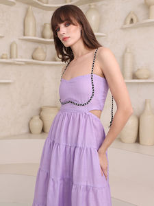 Vestido ajustado y acampanado sin mangas Midi/Debajo de la rodilla para mujer - Product Image 2