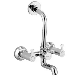 Wall Mixer 2 In 1with U Bend Gyva New Style Cheap Price Wall Mounted Double Handle Brass Bathroom Water Faucet Mixer