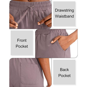 Pantalones cortos para correr de cintura alta para mujer, suministro de fábrica, diseño sin costuras de talla grande con botón y patrón, decoración de logotipo, gran oferta - Product Image 3