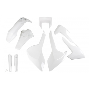 Kit di plastica completa Husqvarna TE 300 bianco 2019 2017 con porta fari accessori moto - Product Image 1