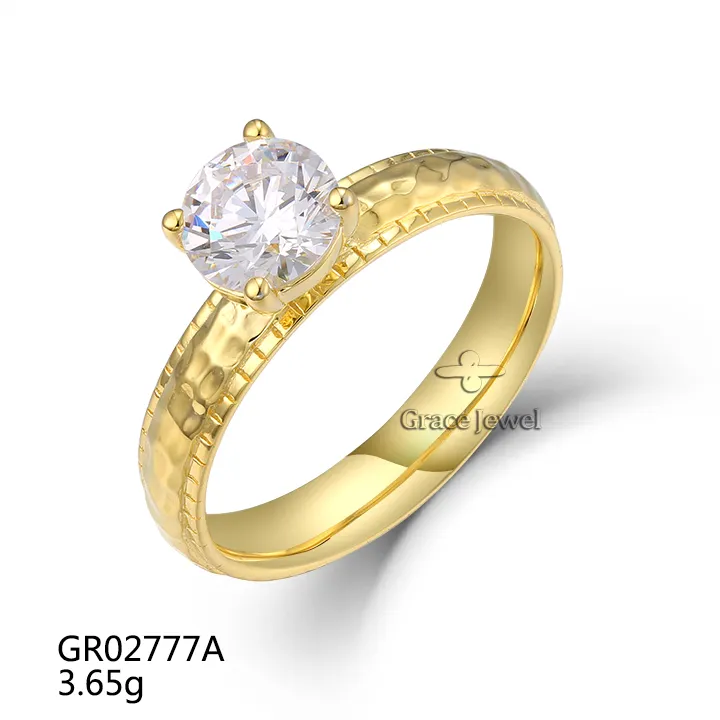 Grace Jewelry 925 argent or Vermeil grande bague en pierre Design pour femmes