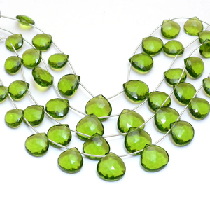 Peridoto facetado en forma de corazón de 14mm-18mm, cuentas sueltas de peridoto natural, cuarzo de color, piedra semipreciosa para la elaboración de joyería. - Product Image 5