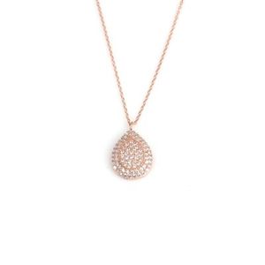 Colgante de Plata de Ley 925 con Diseño de Lágrima, Engastado con Piedras Naturales Rosas y Blancas, Bañado en Oro, con Encanto, Joyería de Regalo - Product Image 2