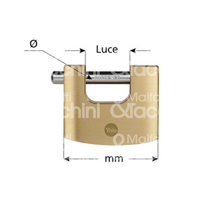 CANDADO Mod. Y114 Para persianas Cuerpo de latón macizo Llave extraíble cuando el candado está cerrado 3 llaves incluidas - Product Image 1