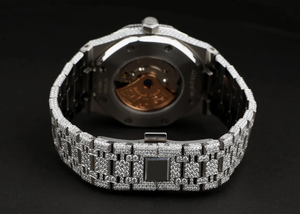 Montre-bracelet de luxe à cadran analogique en acier inoxydable pour hommes bijoux uniques de style Hip Hop Moissanite Diamants Style de mode mécanique - Product Image 6