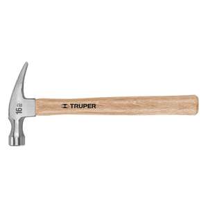 Martillo de Uña Recta Truper 16 oz MAR-16 de Acero al Carbono Grado Bricolaje para Maquinista y Uso Industrial Martillo para Clavos y Goma/Plástico - Product Image 1