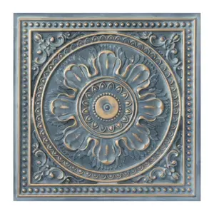 Azulejos de techo de estaño PL17 de oro ahumado artístico Panel de pared de decoración de Hotel de PVC de oro ahumado 10 unids/lote para decoración de interiores - Product Image 1