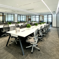 Postes de travail de bureau modernes modulaires pour 2 à 4 personnes, configuration face à face, aménagement ouvert, postes de travail informatiques et bureaux, mobilier de bureau