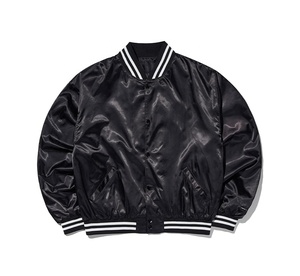 Chaqueta de invierno personalizada para hombre, ropa de calle de cuero satinado transpirable de talla grande, parches bordados OEM de punto a prueba de agua - Product Image 1