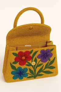 Sac à main perlé fait à la main avec des fleurs colorées audacieuses Art dans chaque perle pour une déclaration de style unique Accessoire de dame à la mode - Product Image 4