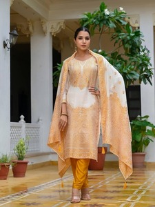 Women's Exquisite Fancy Handwork <b>Kurti</b> with Designer Bottom and Elegant Dupatta Set Premium Ready to Wear Ethnic Ensemble - Product Image 5