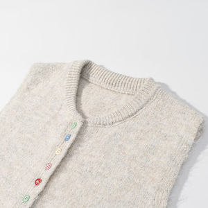 New Arrivals Women's Winter <b>Long</b> Sleeve Pullover Knitted Sweater with Front Logo 100% Cotton Breathable - Product Image 5