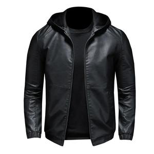 2024 Autumn Winter Men's Punk Leather Coat Stand Collar Motorcycle Jacket for Teenagers Canvas <b>Fabric</b> - Product Image 1
