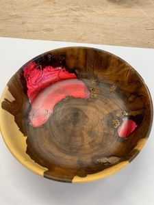 Handcrafted <b>Blue</b> Resin Wooden <b>Bowl</b> for Wedding Decorations Mango Wood Joined Soup <b>Bowl</b> Household Flatware Durable Elegant Carton - Product Image 6