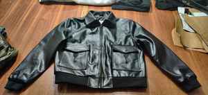 Blouson aviateur vintage sur mesure, taille personnalisée, OEM, fin, doublure en cuir véritable gaufré, chaud, pour l'hiver, uni, teint - Product Image 6