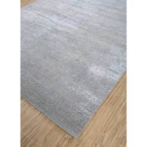 Tapis Uvenuti en laine et soie de bambou noué à la main, couleur unie gris et noir, pour la maison -LRB-1672 - Product Image 2