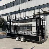 Remorque de nourriture d'affichage de camion de scène électrique à levage automatique d'approvisionnement d'usine de 20 pieds 40 pieds avec double étage
