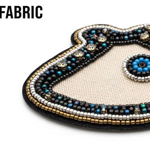 แผ่นปะติดปักลูกปัดทำมือ งานตกแต่งคุณภาพสูง ดีไซน์สวยงาม สำหรับงานฝีมือ DIY แฟชั่น เสื้อผ้า งานปัก - Product Image 3