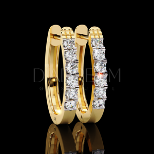 ต่างหูห่วงเงินแท้ 925 ดีไซน์ทันสมัย ประดับเพชรเลี้ยงในห้องปฏิบัติการ ชุบเงิน ระยิบระยับ เหมาะเป็นของขวัญสำหรับงานแต่งงานและงานปาร์ตี้ - Product Image 2