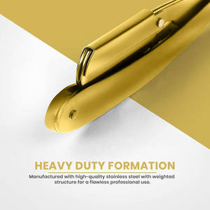 Diseño ergonómico para un afeitado y aseo precisos, maquinilla de afeitar de borde recto profesional para peluquero, seguridad con hoja abatible - Product Image 5