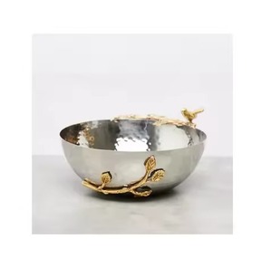 Tazón de servir de acero inoxidable de primera calidad con acabado azul para banquetes de lujo, recepciones de bodas y celebraciones - Product Image 3