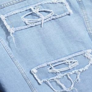 Veste en jean bleu personnalisée de haute qualité Style vintage avec boutons patchs 100% coton tricoté acide - Product Image 6