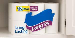 Papel higiénico a granel, 12 rollos – 1000 hojas por rollo, suave, de 1 capa, apto para fosas sépticas y caravanas, papel higiénico duradero para el hogar - Product Image 6