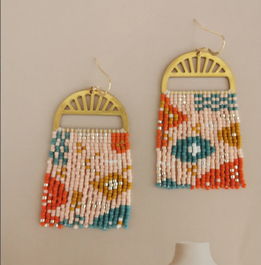 Only 2 Left and in 19 Baskets Seed Bead Earring - Native Earring - Fringe Earring - Product Image 1