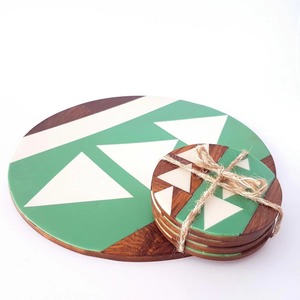 Ensemble de dessous-de-verre en bois et résine faits à la main, design incrusté, marquage de qualité supérieure, dessous-de-verre pour boissons de table élégants pour salles à manger élégantes et coffrets cadeaux de luxe - Product Image 5