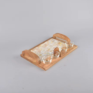 Handicrafts Rectangular Shape Bone Inlay Tray Home Decorative Tray for Coffee Table Unique Pattern Try Bone <b>Craft</b> - Product Image 1