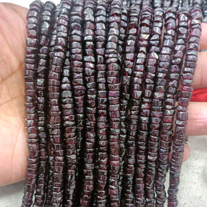 Vente en gros de perles de grenat Heishi en forme de pneu plat de 6 à 8MM, perles d'espacement naturelles, bijoux en pierres précieuses, chaîne de 14 pouces - Product Image 6