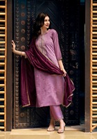 Koleksi baru sutra Romawi dengan bordir mewah setelan Kurtis kerja untuk penjualan online
