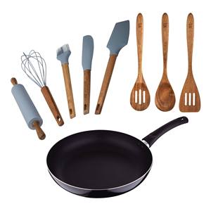 Juego de cacerolas PIXEL Chef (24x4.5cm) en aluminio prensado + Juego de 3 utensilios de cocina de madera + Juego de 5 utensilios de cocina de silicona - Product Image 1