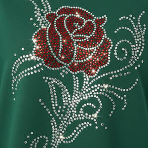 ชุดเดรสผู้หญิงทรงปกติ ผ้าฝ้ายฟลีซ 100% เป็นมิตรกับสิ่งแวดล้อม ระบายอากาศได้ดี สวมใส่สบายในฤดูหนาว เนื้อผ้านุ่ม อุ่นสบาย เหมาะสำหรับใส่เดินเล่นประดับด้วยคริสตัล - Product Image 3