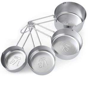 ชุดช้อนตวงสแตนเลส4ชิ้นอุปกรณ์ในครัวสำหรับทำอาหารอบเกลือน้ำตาลช้อนตวงแบบพกพาสำหรับใช้ในครัวในบ้าน - Product Image 1