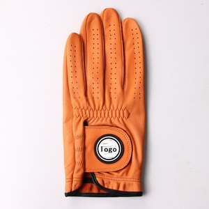 Custom Golf Goatskin Leather Gloves - Newest High Quality Full Color Unisex Leather Golf Gloves - Product Image 1