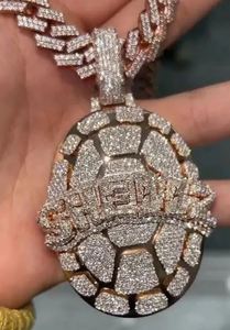 Pendentif testeur de moissanite taille ronde 4Ct pour homme plaqué or rose 14K breloques en diamant personnalisables pour les fêtes - Product Image 3