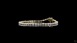 Bracelet en diamant de laboratoire de forme mixte de qualité supérieure 2.95 ct or jaune 14 carats EF VVS 7 pouces bijoux fins minimalistes - Product Image 4